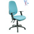Vinyl Office Chair with Height Adjustable Arms + Inflatable Lumbar Support