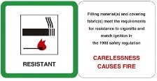 This Office Chair Conforms to UK Fire Regulations for Home Use Fire Retardant Label
